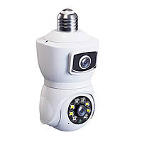 IP WiFi камера з двома об'єктивами V380-E27 з режимом нічного бачення та віддаленим доступом, фото 2