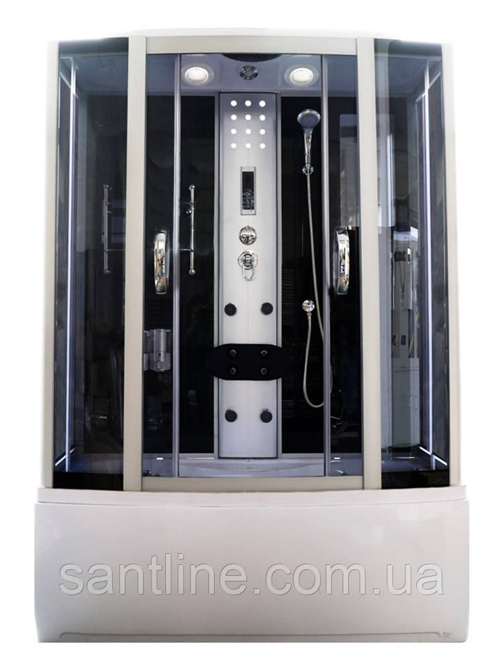 Гідромасажний бокс Vivia 168 RC 150х85х215 з ванною глибокий прямокутний піддон розсувні двері, фото 1