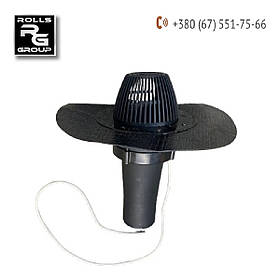 Покрівельна лійка DN110, із полімер-бітумним полотном та підігрівом, вертикальна, Finland