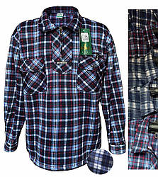 Сорочка чоловіча тепла у дрібну клітинку, Китай. Розміри норма 48-56