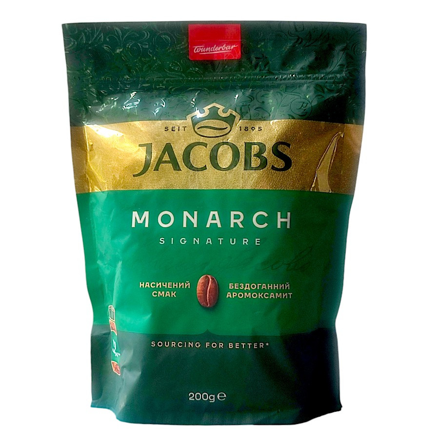 Кава розчинна сублімована Jacobs Monarch 200 г в м'якій упаковці, фото 1