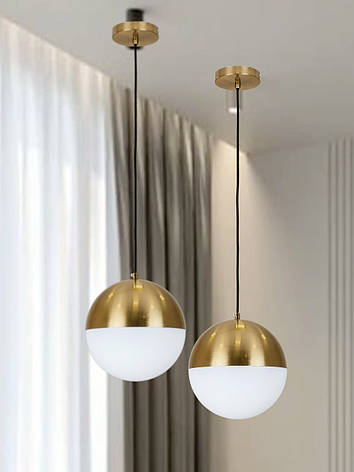 Бронзовий дизайнерський підвіс "Сфера" 25см (52-9815-1(250) BRZ+WH), фото 1