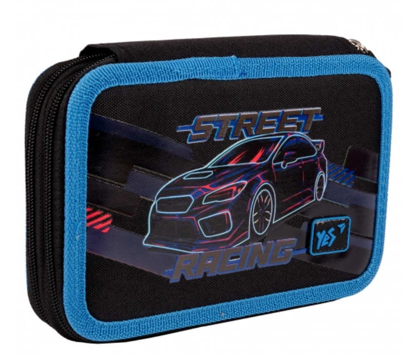 Пенал твердий подвійний YES Street Racing HP-01 21х13х4 см чорний (533547), фото 1
