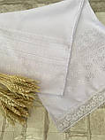 Рушник білий з вишивкою, домоткане полотно 220х36 см, фото 9