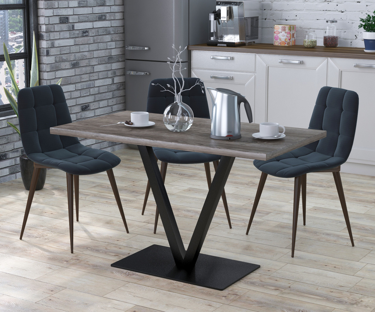 Обідній стіл Вінсент Loft-Design 1200х652 мм горіх-модена кухонний
