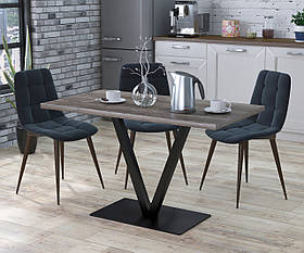 Обідній стіл Вінсент Loft-Design прямокутний 1200х652 мм дсп горіх на чорній ножці металевій