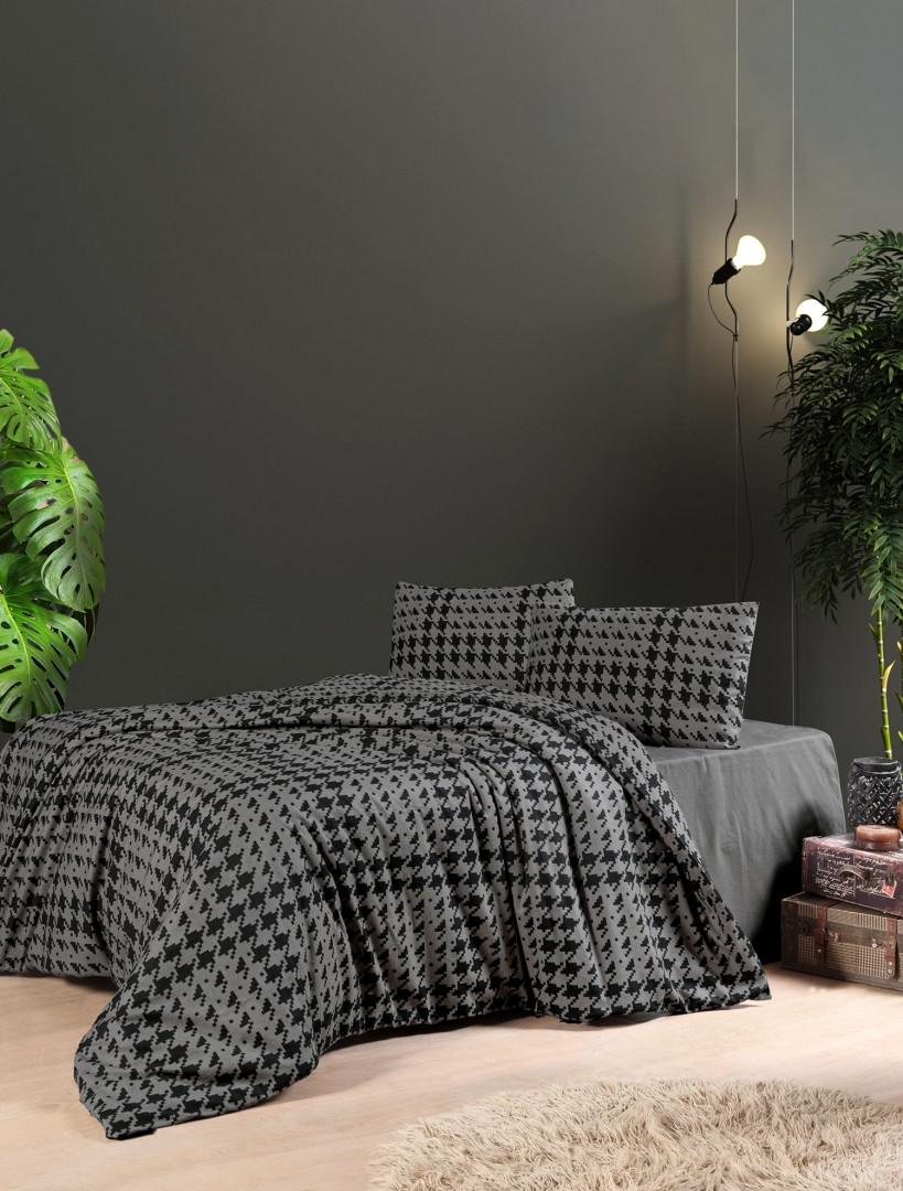 Фланелева постільна білизна First Choice Flannel Sadora Anthracite 200х220см