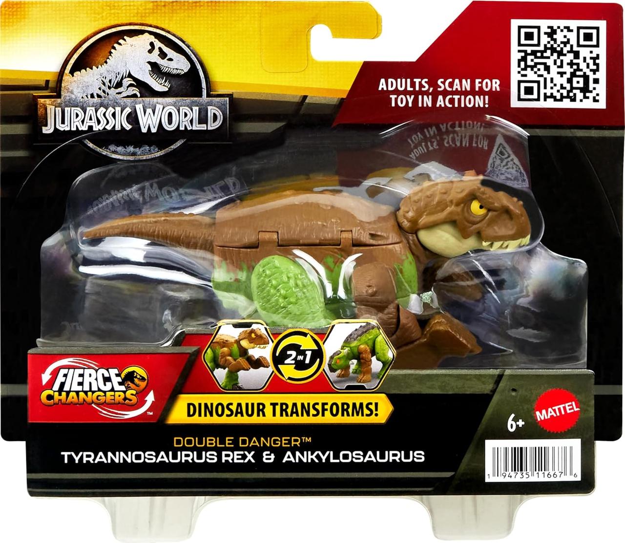 Динозавр Трансформер Тиранозавр Рекс і Анкілозавр Бампі Jurassic World T-Rex to Ankylosaurus Mattel.