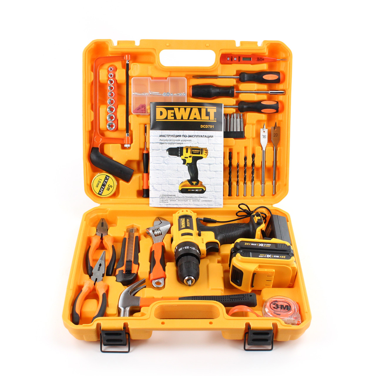 Ударний шуруповерт DeWALT DCD791 (24V, 6AH, 1500об/хв) мультитулс. Акумуляторний шуруповерт Деволт