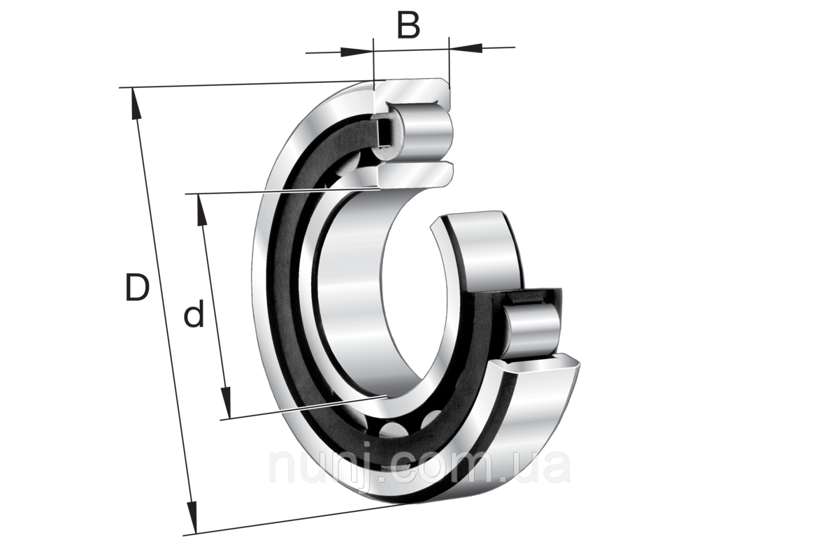 Підшипник NUP206-E-XL-TVP2 INA (92206) розміри: 30*62*16 роликовий циліндричний, фото 1