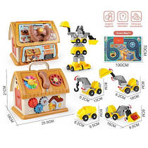 Конструктор дитячий розвиваючий HL 2023-20 Логічний будиночок Спецтехніка 63 деталі