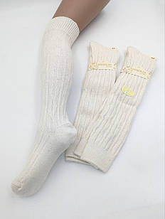 Жіночі гольфи до коліна Kardesler, теплі з вовни лами, однотонні. Розмір 36-40, 4 пари/уп. молочні