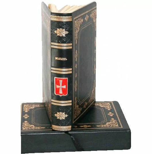 Книга "Волинь" Батюшков П. Н. подарункове видання у шкіряній палітурці та подарунковому шкіряному футлярі, фото 1