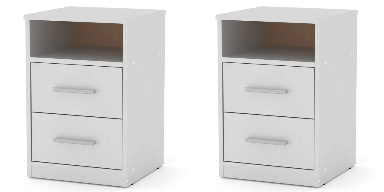 Тумба приліжкова ПКТ-2 (комплект 2 шт) білий 38х38х57 см, БЕЗКОШТОВНА доставка в точку видачі Rozetka, фото 1