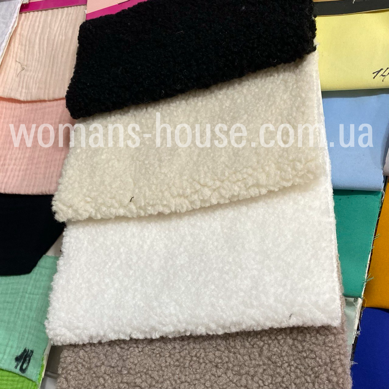 Тканина хутро Тедді кудрявий 320 г/м2 Зелений, фото 1