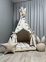 Вігвам для дітей Цирк 3 БОНБОН Повний комплект, вігвам для хлопчика, дитяча палатка, вігвам для дівчинки, дитячий намет, вігвам