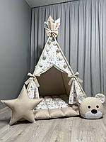 Вігвам для дітей Цирк 4 БОНБОН Повний комплект, вігвам для хлопчика, дитяча палатка, вігвам для дівчинки, дитячий намет, вігвам