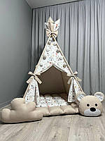 Вігвам для дітей Совенята 14 БОНБОН Повний комплект, вігвам для хлопчика, дитячий вігвам, вігвам для дівчинки, дитячий намет