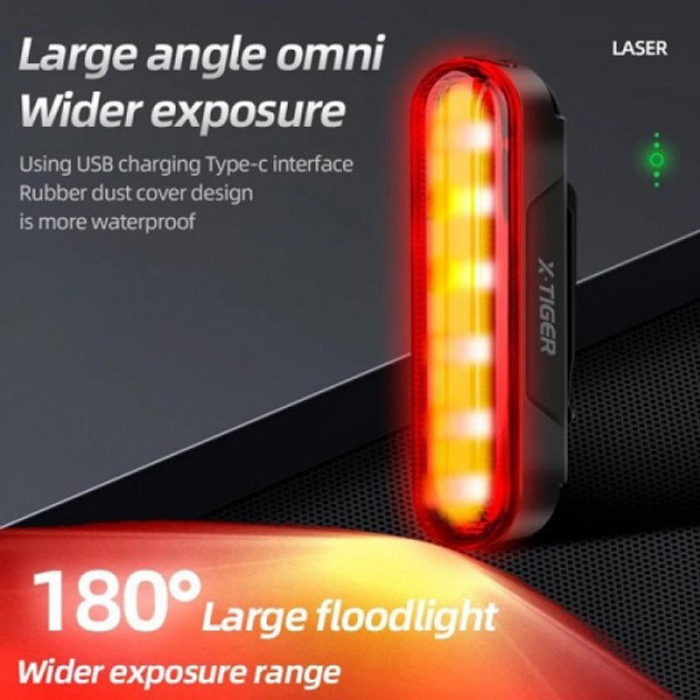 Велосипедний акумуляторний ліхтар LEADBIKE LD80-6LED з лазерною RY-792 розміткою велоліхтар
