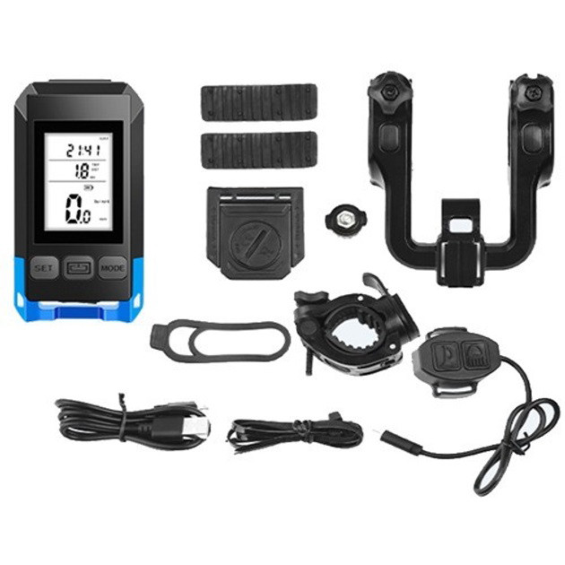 Велофара с компьютером и сигналом MT-088-T6, 450Lum, 18650 (2200mAh), CQ-536 виносна кнопка