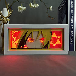 Світильник нічник 3D Сталевий Алхік Едвард Елрік Fullmetal Alchemist Edward Elric 20 см NL3D FA EE