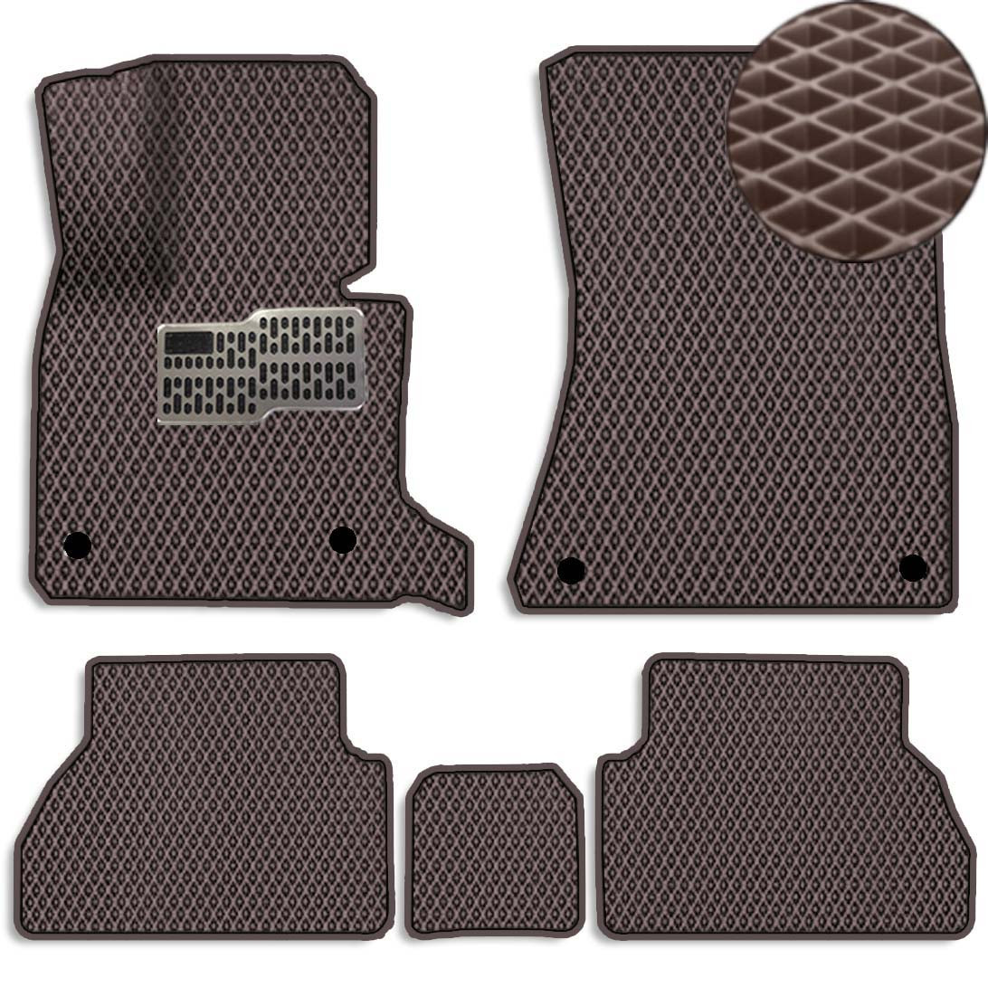 3D EVA Килимки в салон для BMW X5 (E70) 2007-2013 C підп'ятником Коричневі 5 шт.