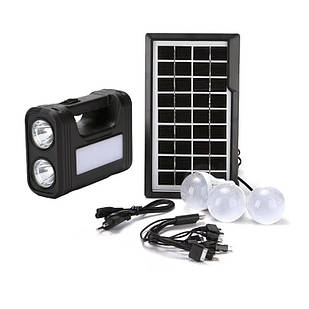 Світильник ліхтар із сонячною панеллю та лампочками GD-8017s Портативна сонячна система освітлення