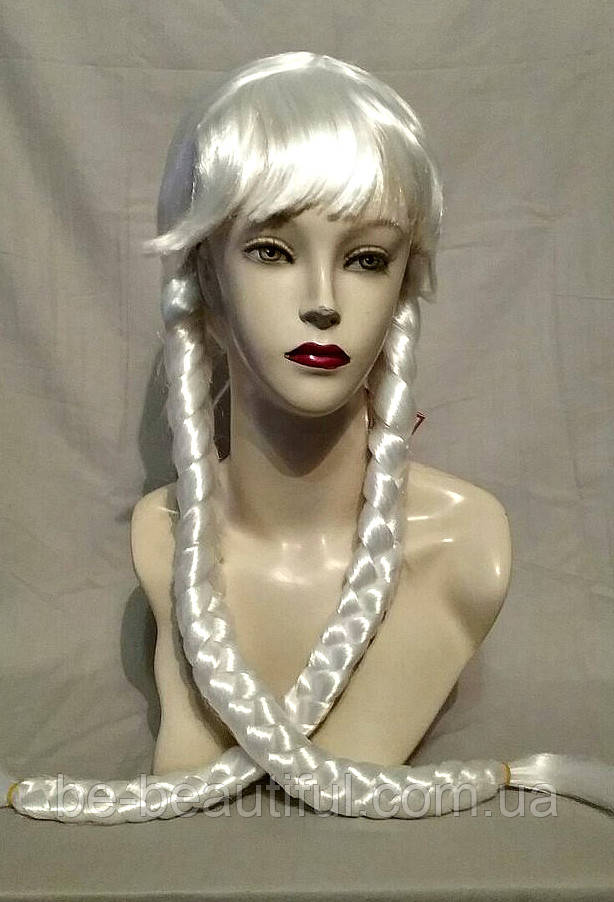 Перука Снігурочки, колір сніжно-білий, фото 1