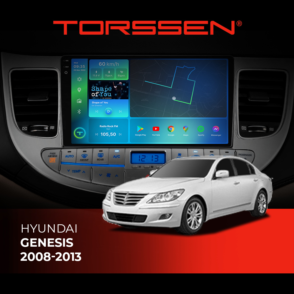Штатна магнітола Torssen 2K Hyundai Genesis 2008-2013 F98256 4G Carplay DSP, фото 1