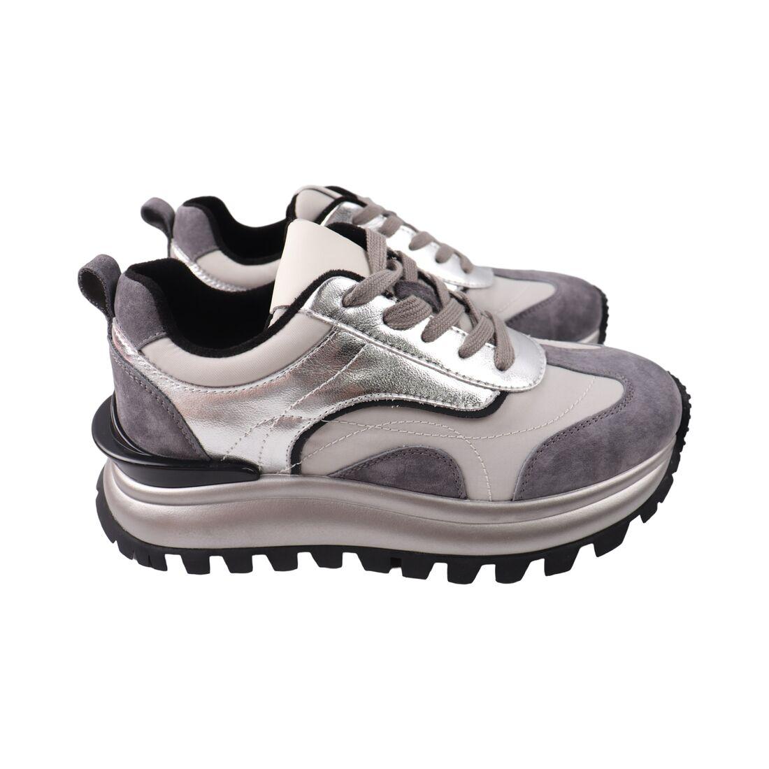 Кросівки жіночі Farinni сірі натуральна шкіра, 40, фото 1