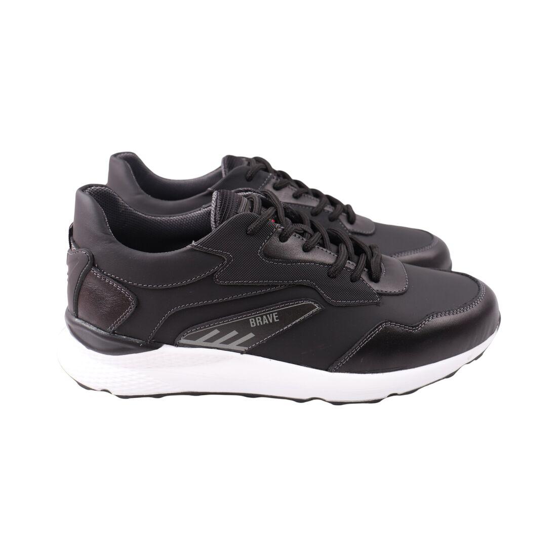 Кросівки чоловічі Brave чорні натуральна шкіра, 44, фото 1