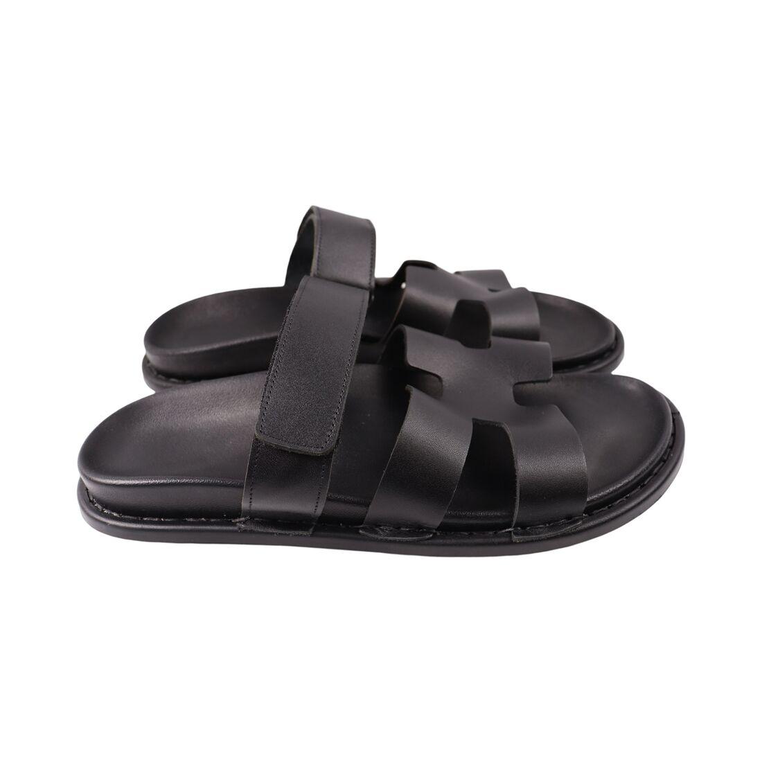 Шльопанці чоловічі Ridge чорні натуральна шкіра, 43, фото 1