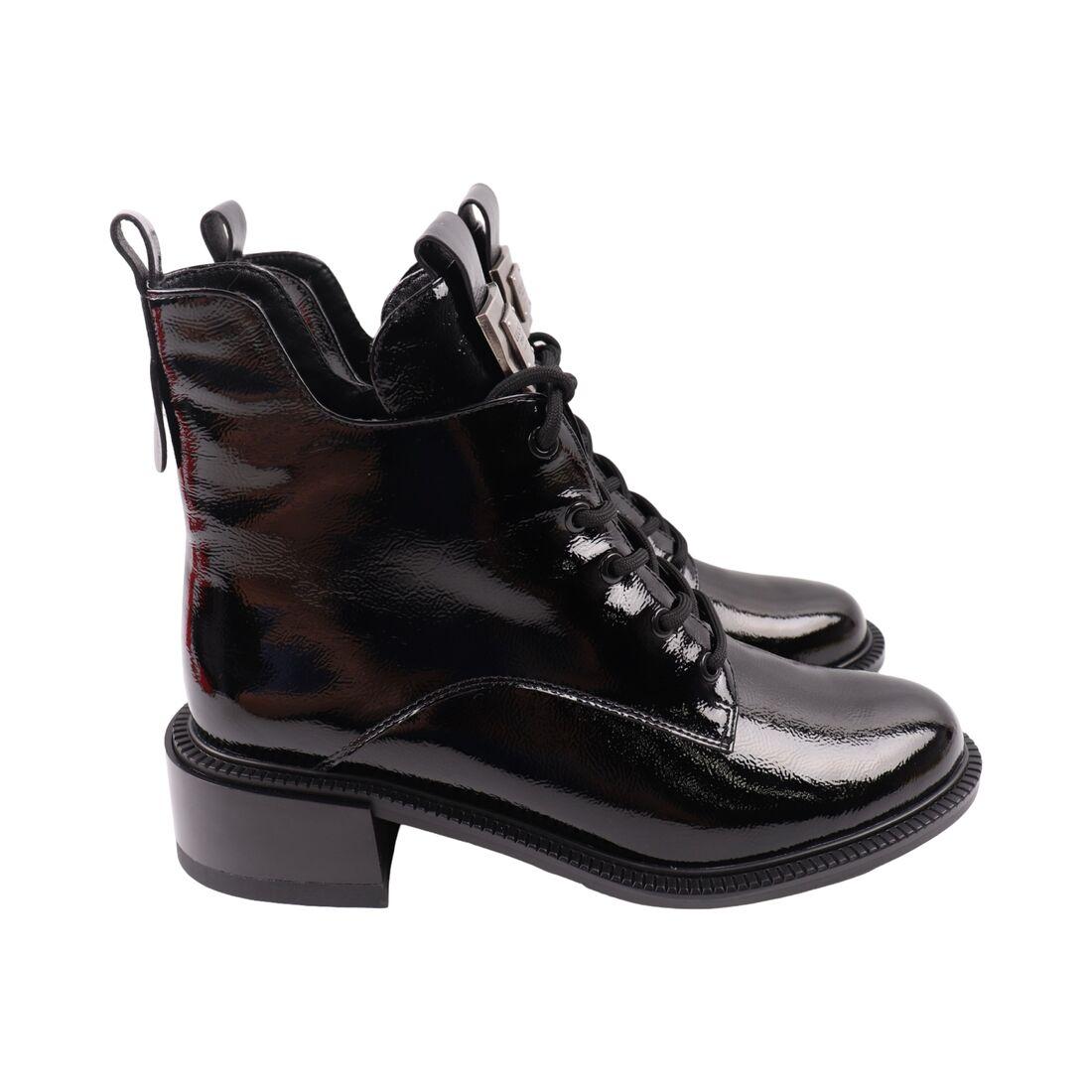 Черевики жіночі Brocoly чорні натуральна лакована шкіра, 40, фото 1