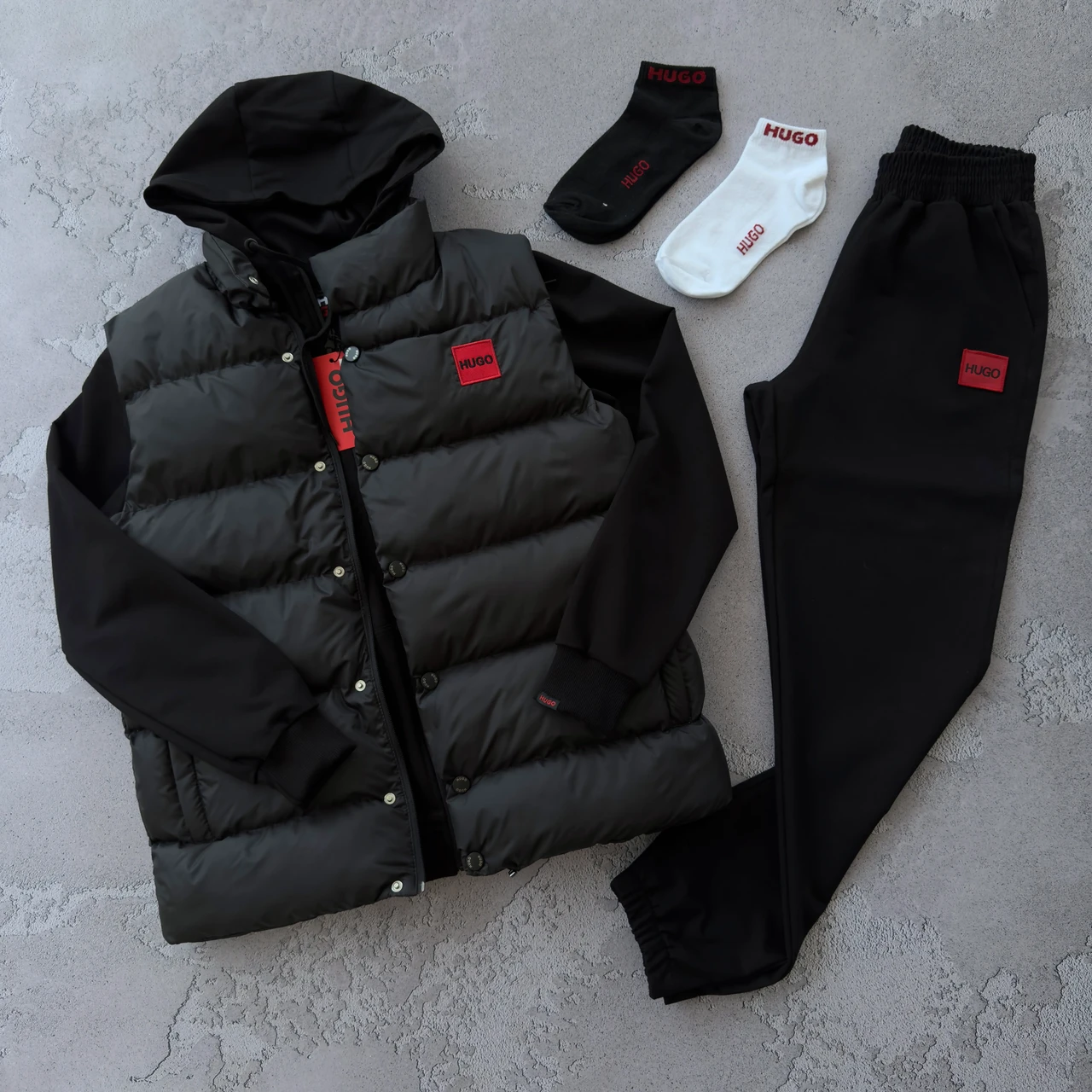 Спортивний костюм жилетка Hugo Boss чоловічий комплект демісезонний осінній весняний хьюго босс чорний