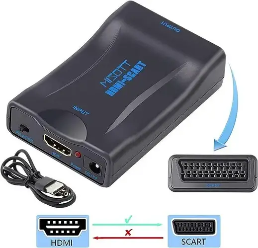 Преобразователь MISOTT HDMI в Scart для телевизора, адаптер HDMI в ...