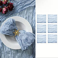 Серветки сервирувальні Leeseph  50х50см блакитні 6 штук