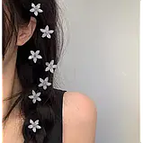 Шпильки квіточки декоративні білі корейський стиль kpop y2k Fashion Jewerly 10 штук, фото 3