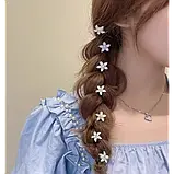 Шпильки квіточки декоративні білі корейський стиль kpop y2k Fashion Jewerly 10 штук, фото 4