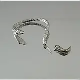 Кафф сережки Змія на ліве вухо сріблястий колір моносережки y2k біжутерія Fashion Jewerly, фото 2