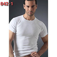 Футболка мужская однотонная белая Ceylanoglu 100% хлопок рибана размер M, L, XL, 2XL, 3XL