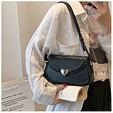 Жіноча сумка 1085 багет чорна, фото 5