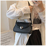 Жіноча сумка 1085 багет чорна, фото 4