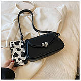 Жіноча сумка 1085 багет чорна, фото 3