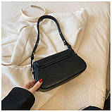 Жіноча сумка 1085 багет чорна, фото 7