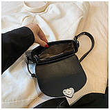 Жіноча сумка 1085 багет чорна, фото 8
