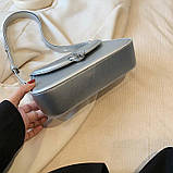 Жіноча сумка 1085 багет сіра, фото 3