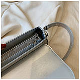 Жіноча сумка 1085 багет сіра, фото 7