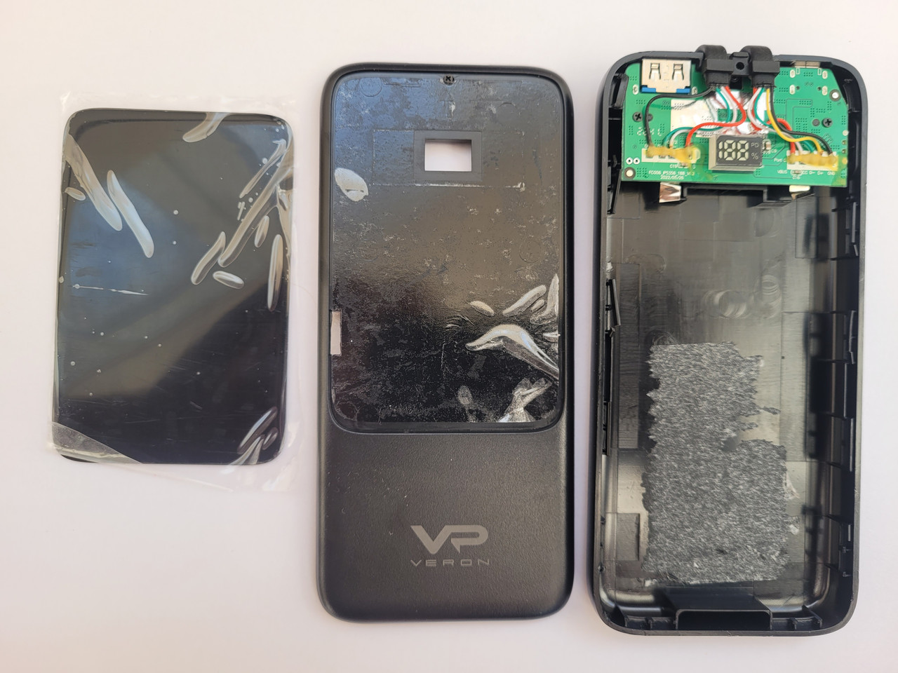 Корпус та плата Power Bank зовнішній акумулятор Veron PS1 22.5W 5V 9V 12V Black повербанк