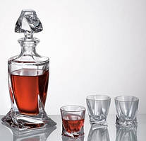 Набір для напоїв Bohemia Quadro графин і 6 стопок (99999/99A44/117) скло преміум-класу