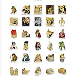 Набір наклейок Doge Доге мем собака 50 шт стікери на телефон ноутбук скетчбук, фото 3